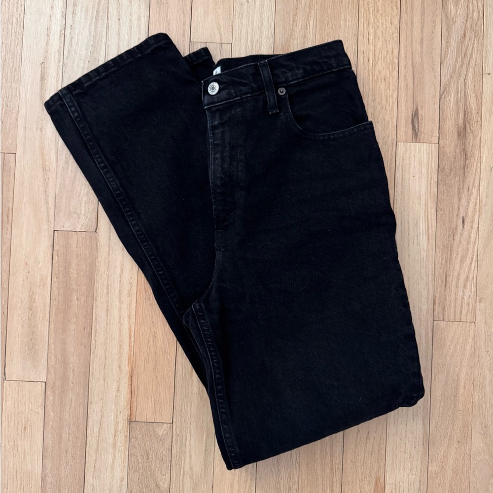 Abercrombie 90s Straight Ultra High Black Denim Jeans
